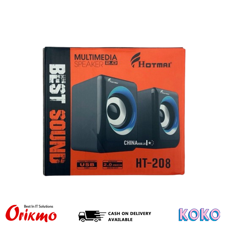 HOTMAI HT-208 Multimedia Speaker Best Sound Quality For LCD Laptop Computer System