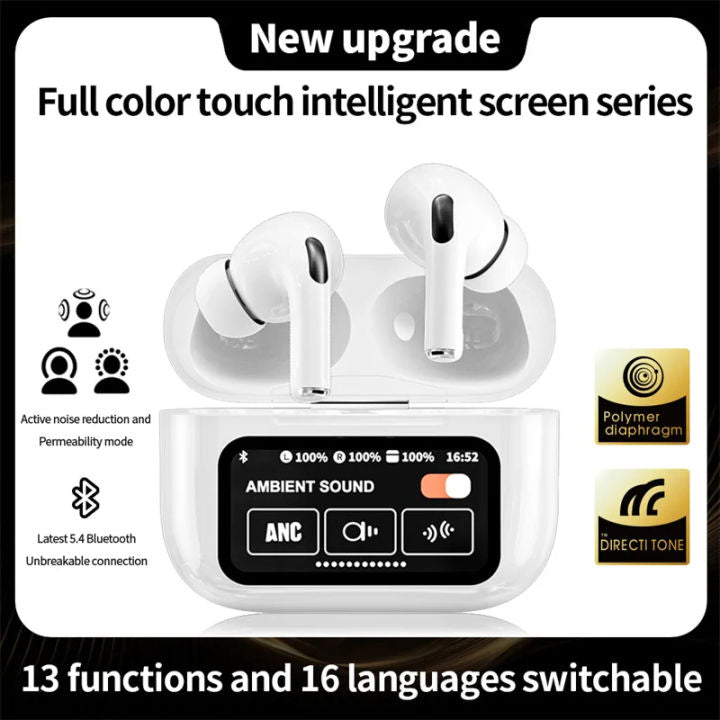 A9 Pro ANC/ENC Touch Screen Wireless Earbuds