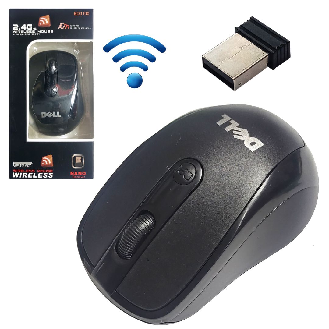 2.4G Dell_Wireless Optical Mouse plug and play Black