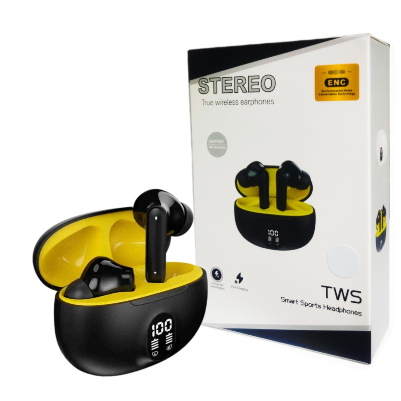 TWS Wireless Earbuds with Led display, ENC noise cancellation, hifi stereo, Bluetooth 5.3